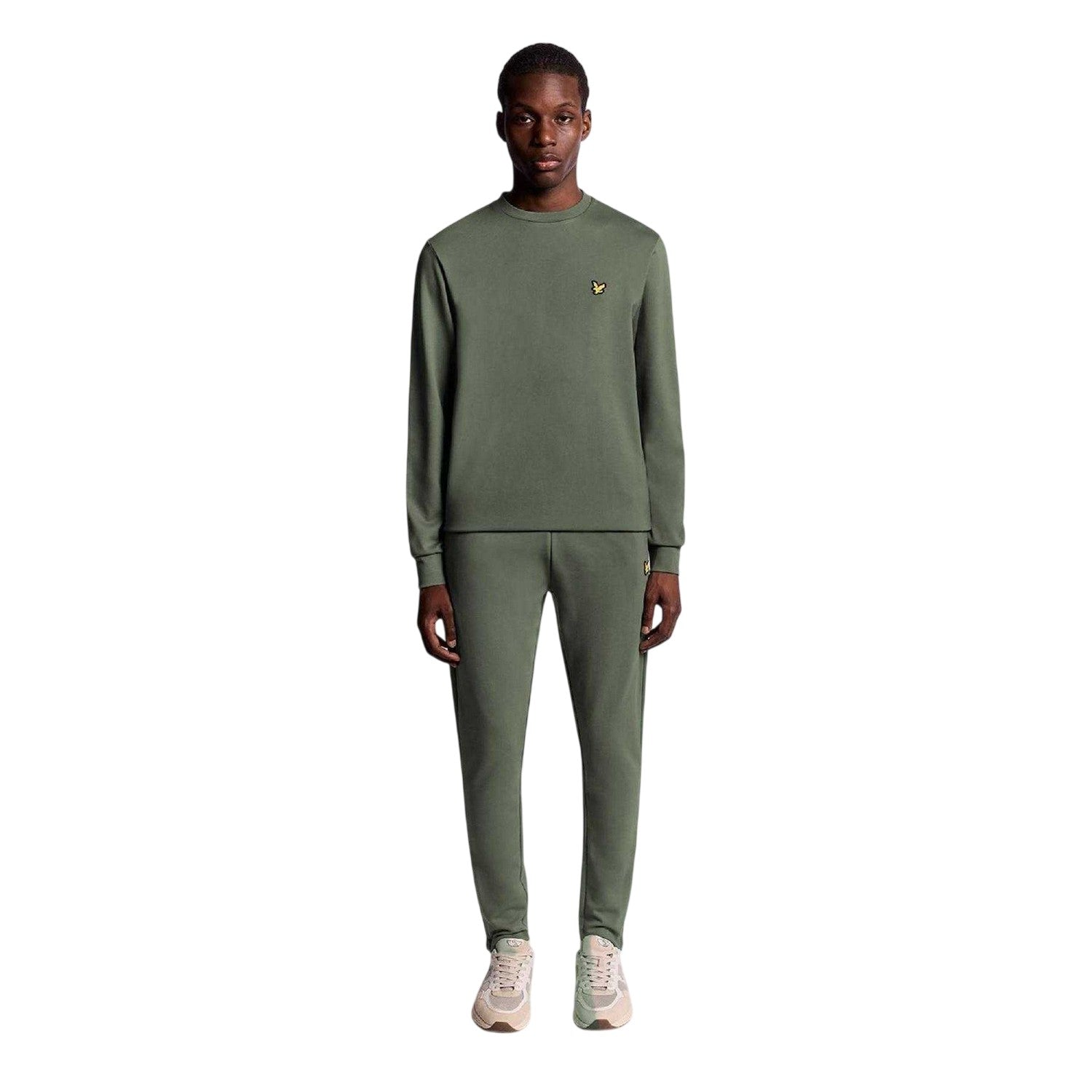 Green - Side - Lyle & Scott Mens Lightweight Sports Sweatshirt