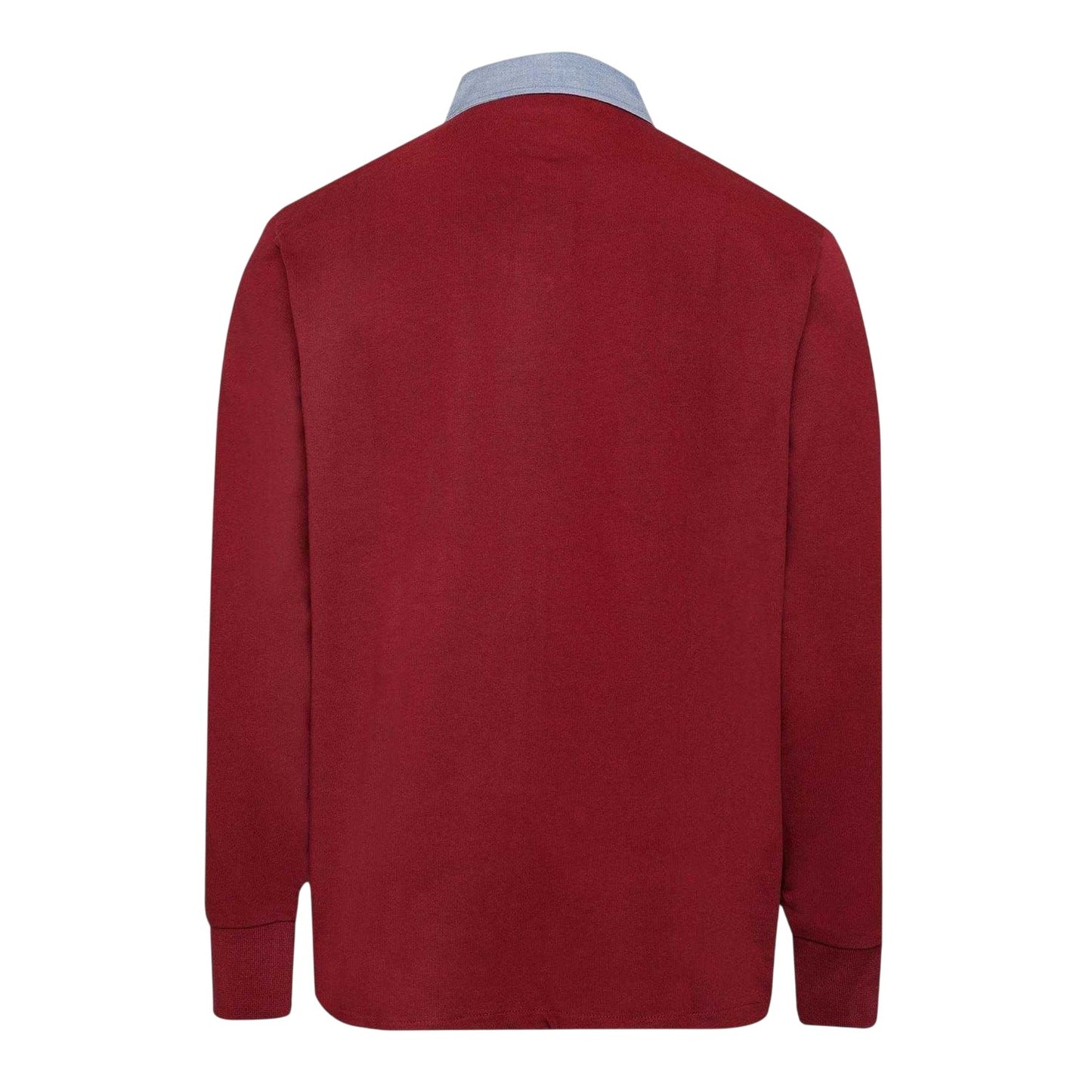 Red - Back - Gant Mens Rugger Chambray Regular Polo Sweatshirt