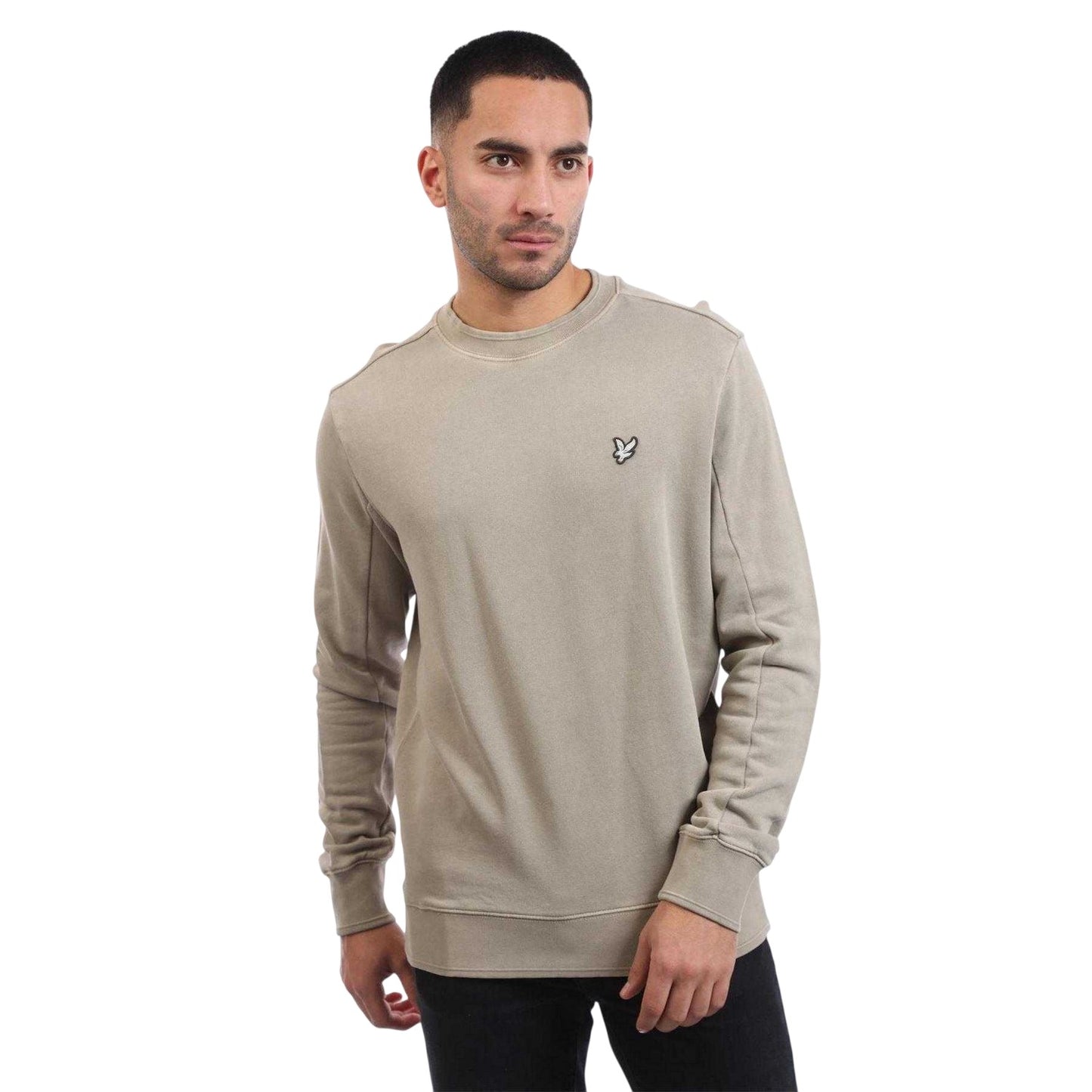 Beige - Front - Lyle & Scott Mens Dyed Crew Neck Sweatshirt