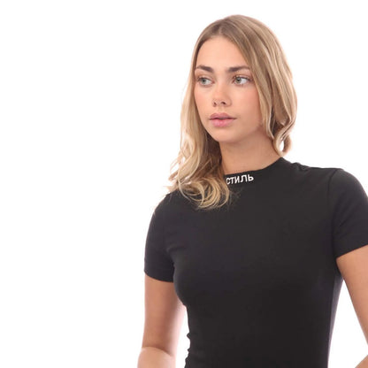 Black-White - Side - Heron Preston Womens-Ladies CTNMB Casual Dress
