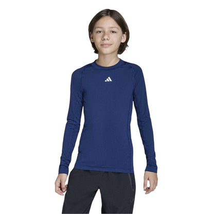 Navy Blue - Side - Adidas Childrens-Kids Techfit Aeroready Long-Sleeved Top