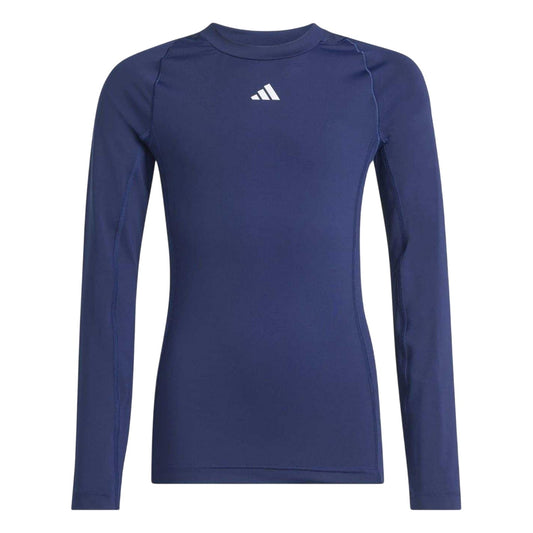 Navy Blue - Front - Adidas Childrens-Kids Techfit Aeroready Long-Sleeved Top