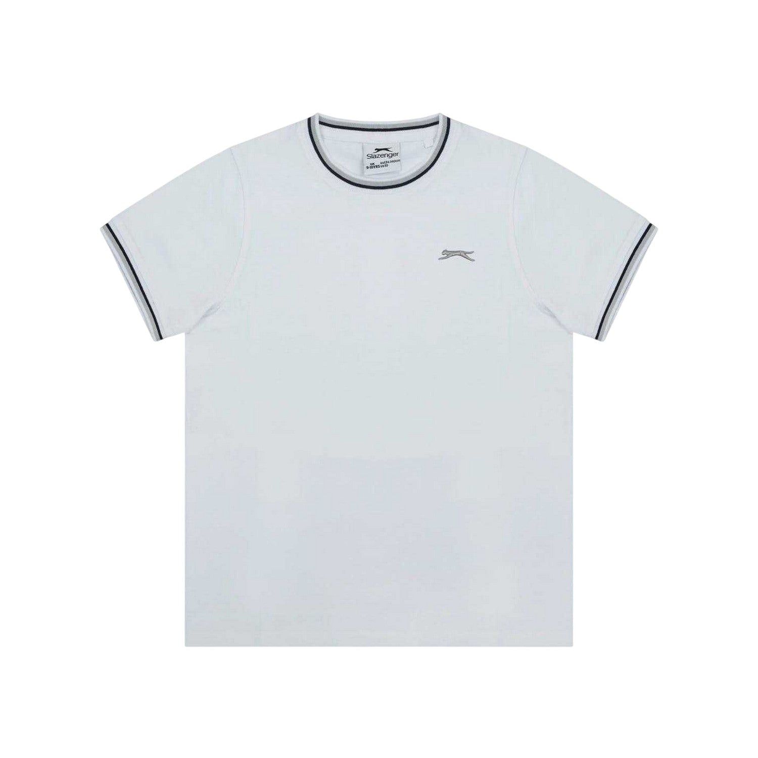White - Front - Slazenger Childrens-Kids Tipped Crew Neck T-Shirt
