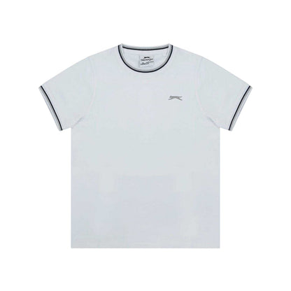 White - Front - Slazenger Childrens-Kids Tipped Crew Neck T-Shirt