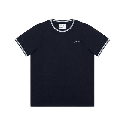 Navy - Front - Slazenger Childrens-Kids Tipped Crew Neck T-Shirt