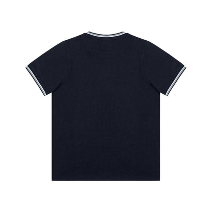 Navy - Back - Slazenger Childrens-Kids Tipped Crew Neck T-Shirt