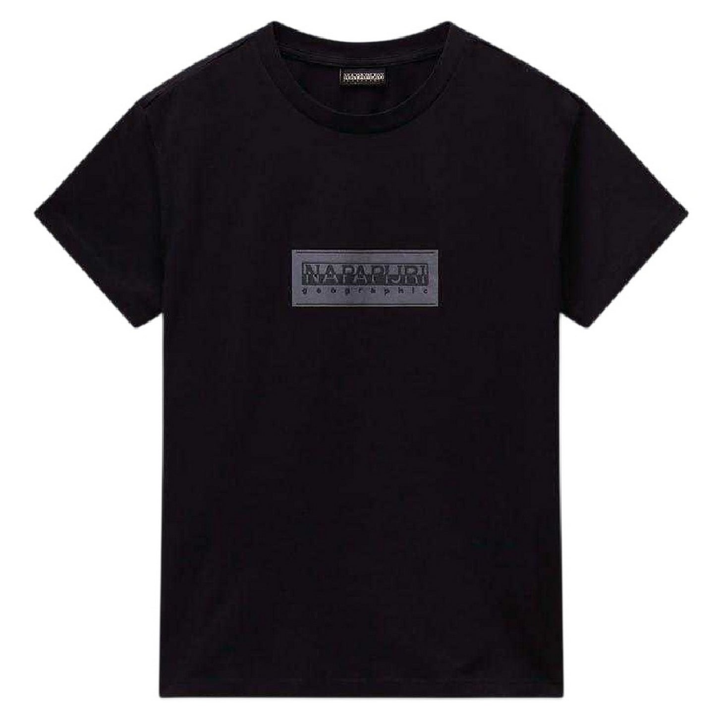Black - Front - Napapijri Womens-Ladies Box Logo T-Shirt