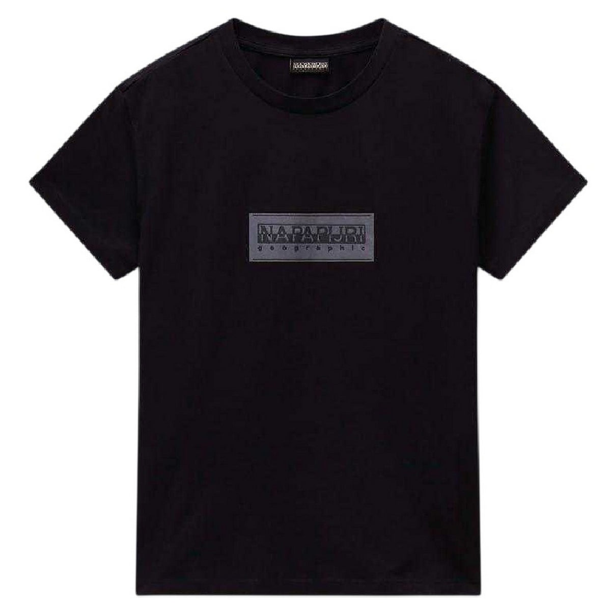 Black - Front - Napapijri Womens-Ladies Box Logo T-Shirt