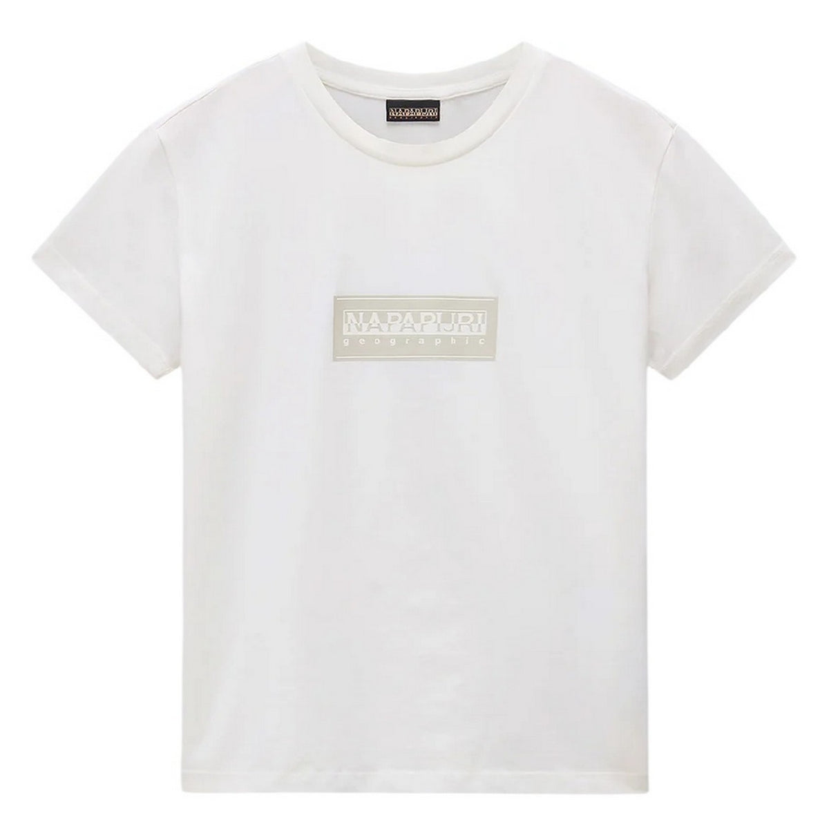 Heron White - Front - Napapijri Womens-Ladies Box Logo T-Shirt