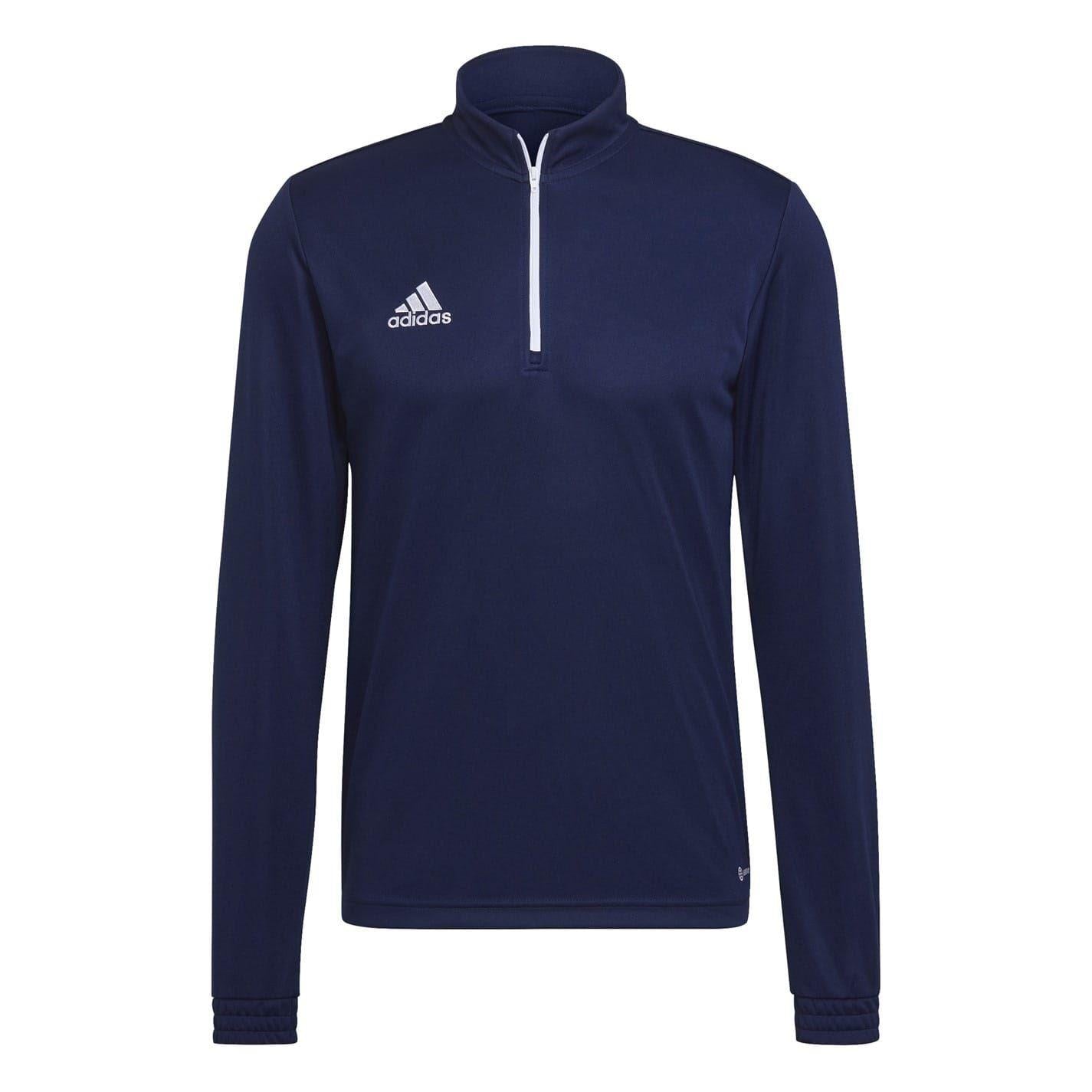 Navy Blue - Front - Adidas Mens Entrada 22 Quarter Zip Training Sweatshirt
