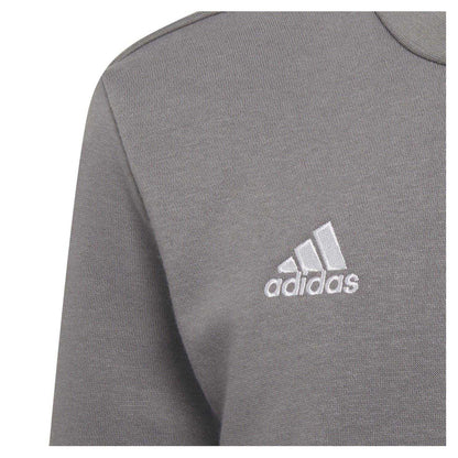 Grey - Side - Adidas Childrens-Kids Entrada 22 Crew Neck Sweatshirt