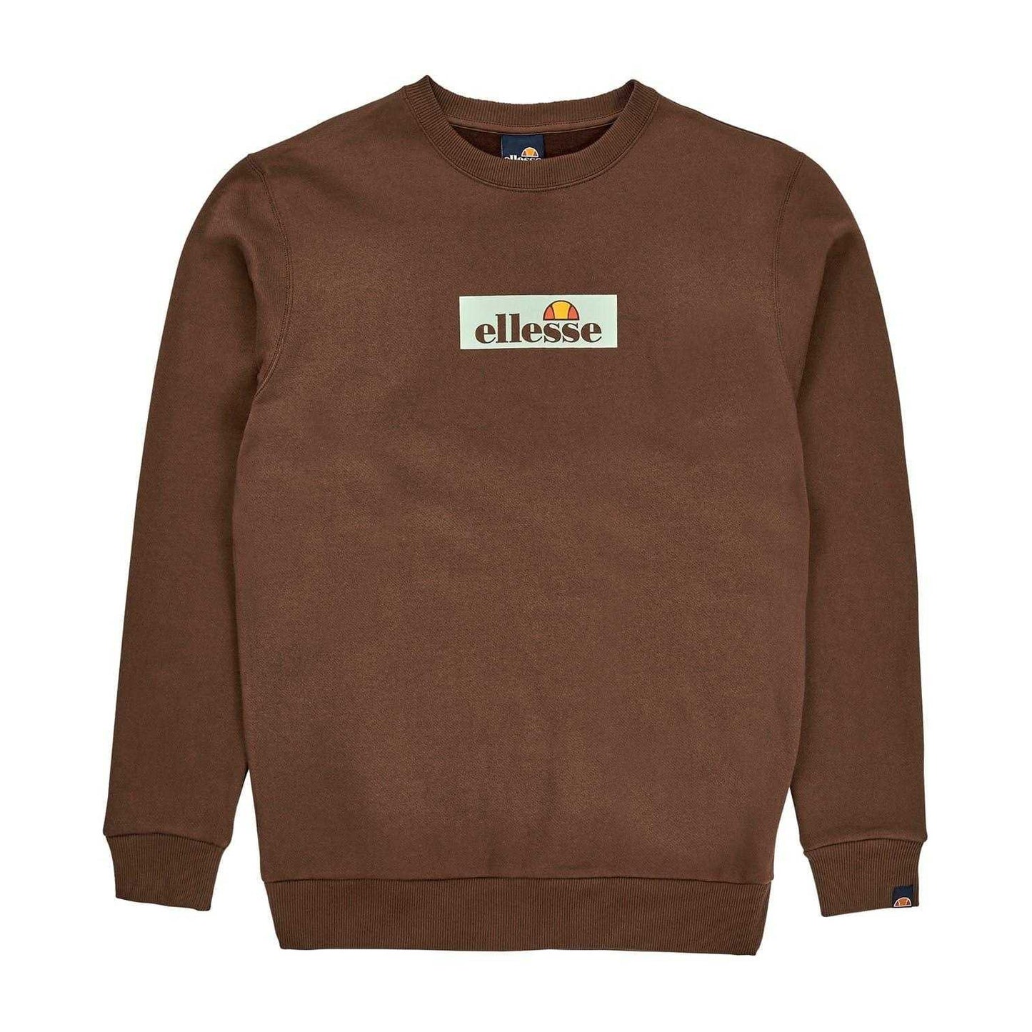 Brown - Front - Ellesse Mens Tablido Crew Neck Sweatshirt