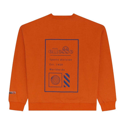 Orange - Back - Ellesse Mens Logo Ribbed Collar Long-Sleeved Sweatshirt