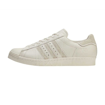 Off White - Back - Y-3 Womens-Ladies Superstar Leather Trainers