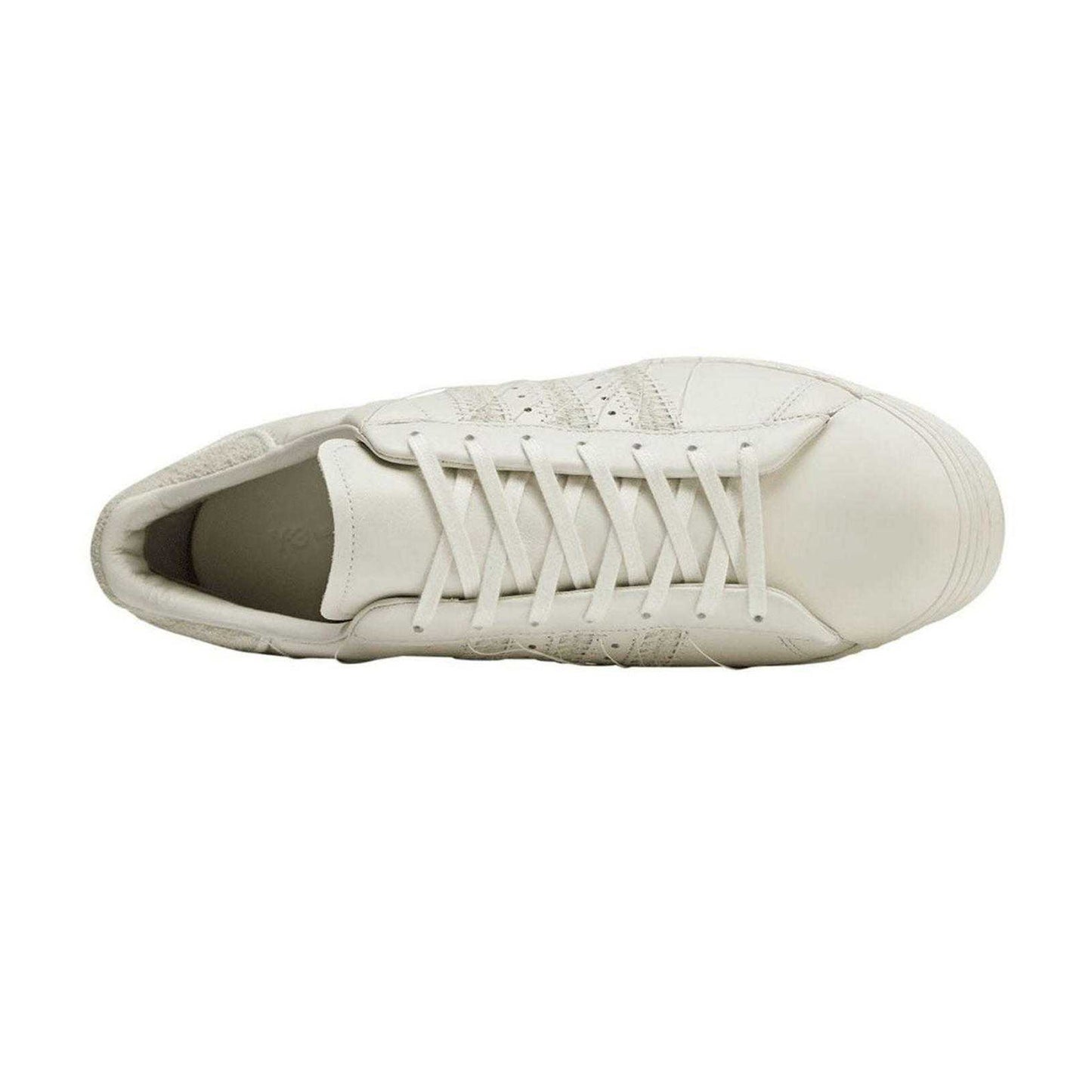 Off White - Side - Y-3 Womens-Ladies Superstar Leather Trainers