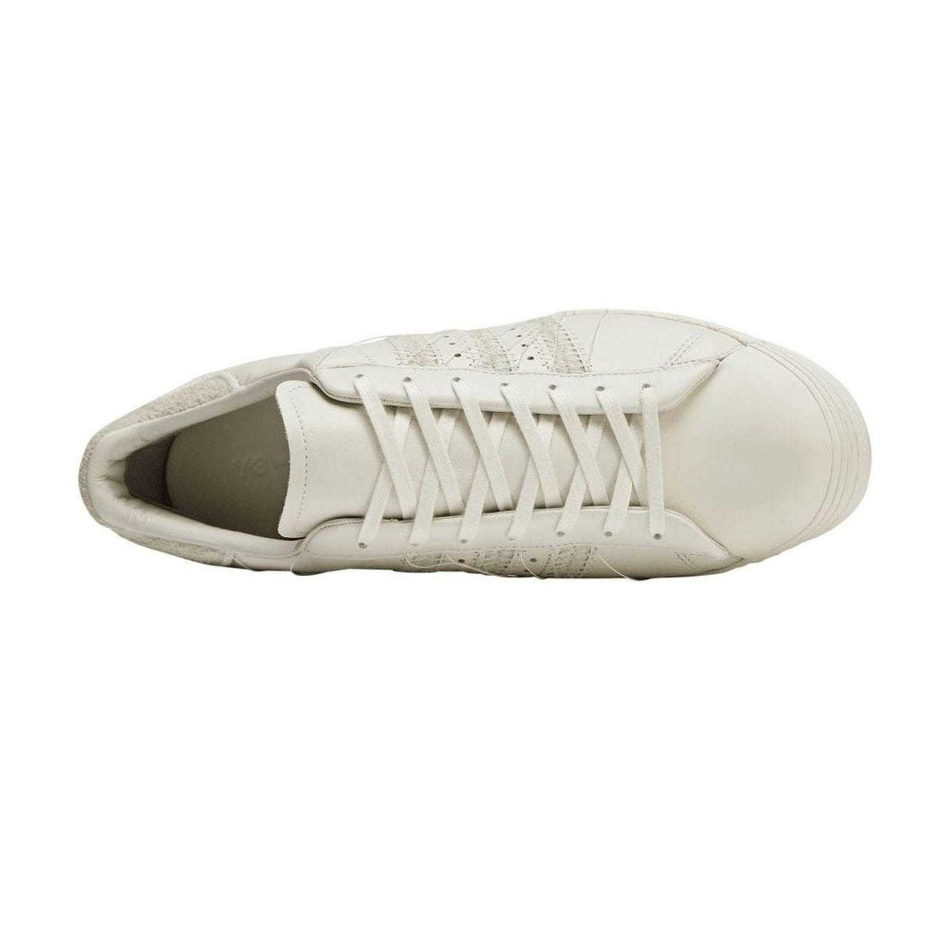 Off White - Side - Y-3 Womens-Ladies Superstar Leather Trainers