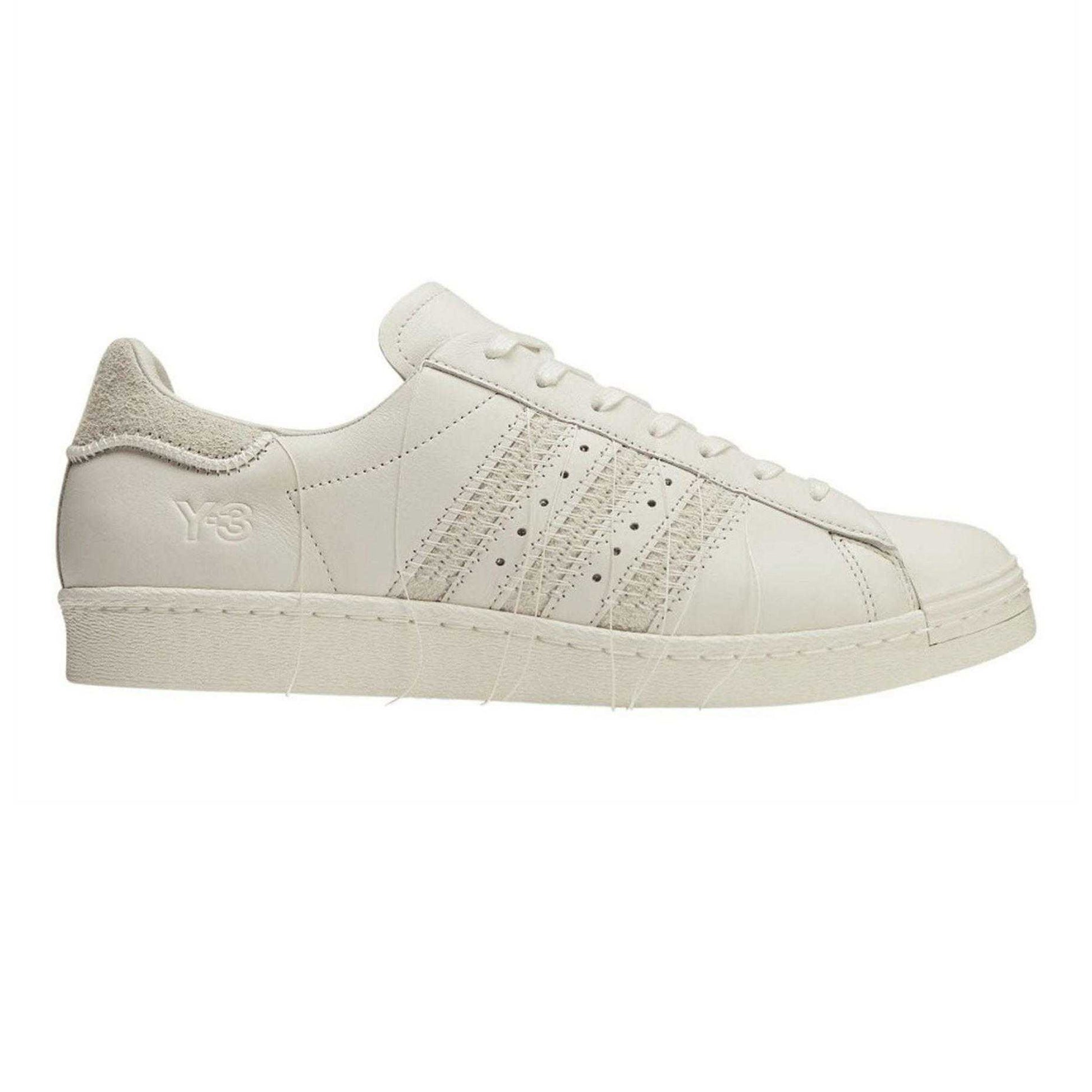 Off White - Front - Y-3 Womens-Ladies Superstar Leather Trainers
