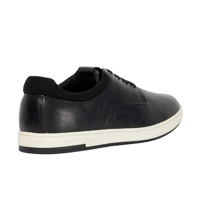 Black - Back - Dune London Mens Tamsen Lace Flat Trainers