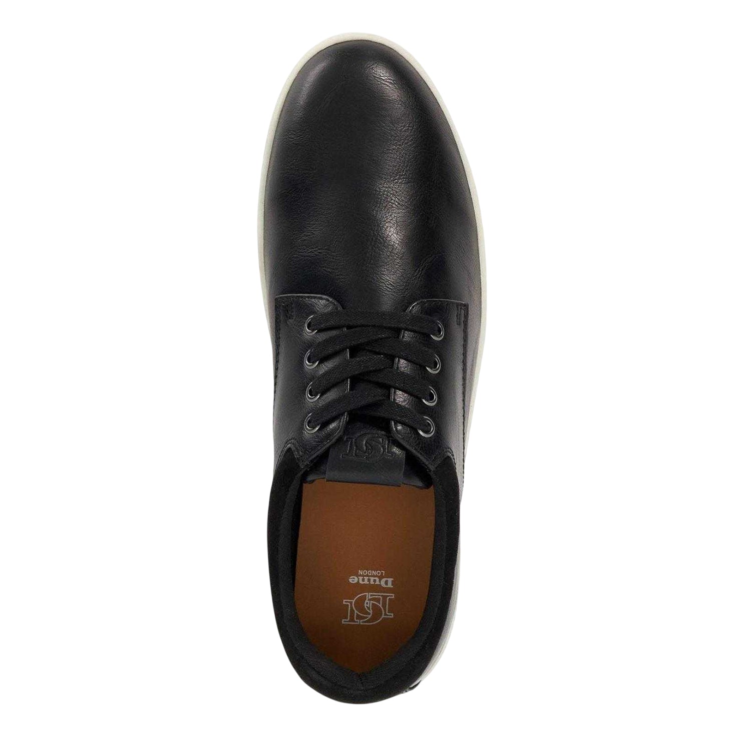 Black - Side - Dune London Mens Tamsen Lace Flat Trainers