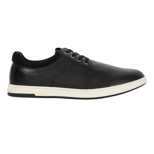 Black - Front - Dune London Mens Tamsen Lace Flat Trainers