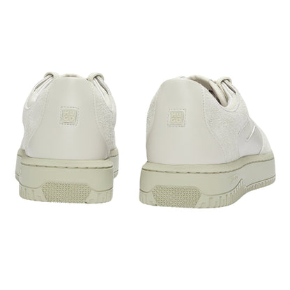 Light Beige - Back - Hugo Mens Leather Low Tennis Trainers