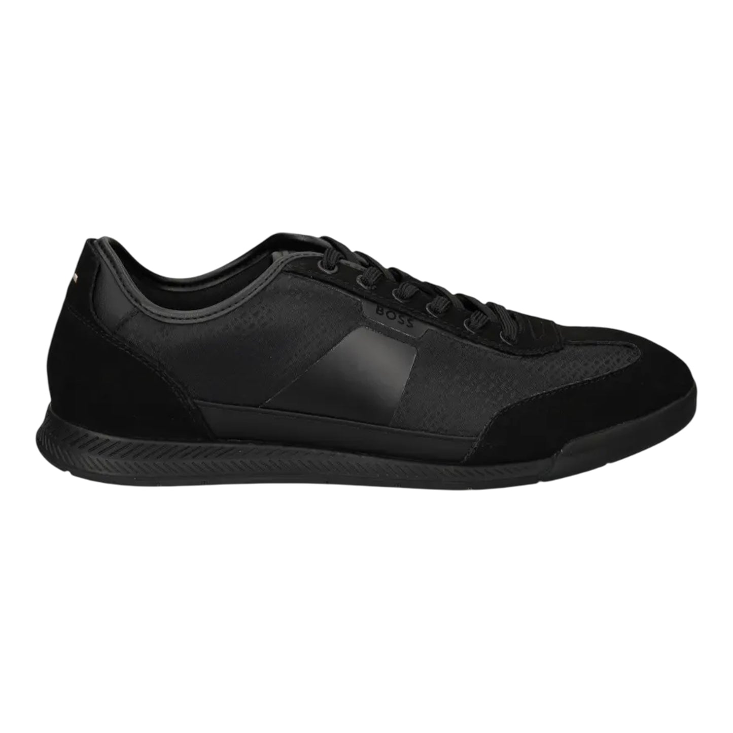 Black - Front - Boss Mens Suede Trainers