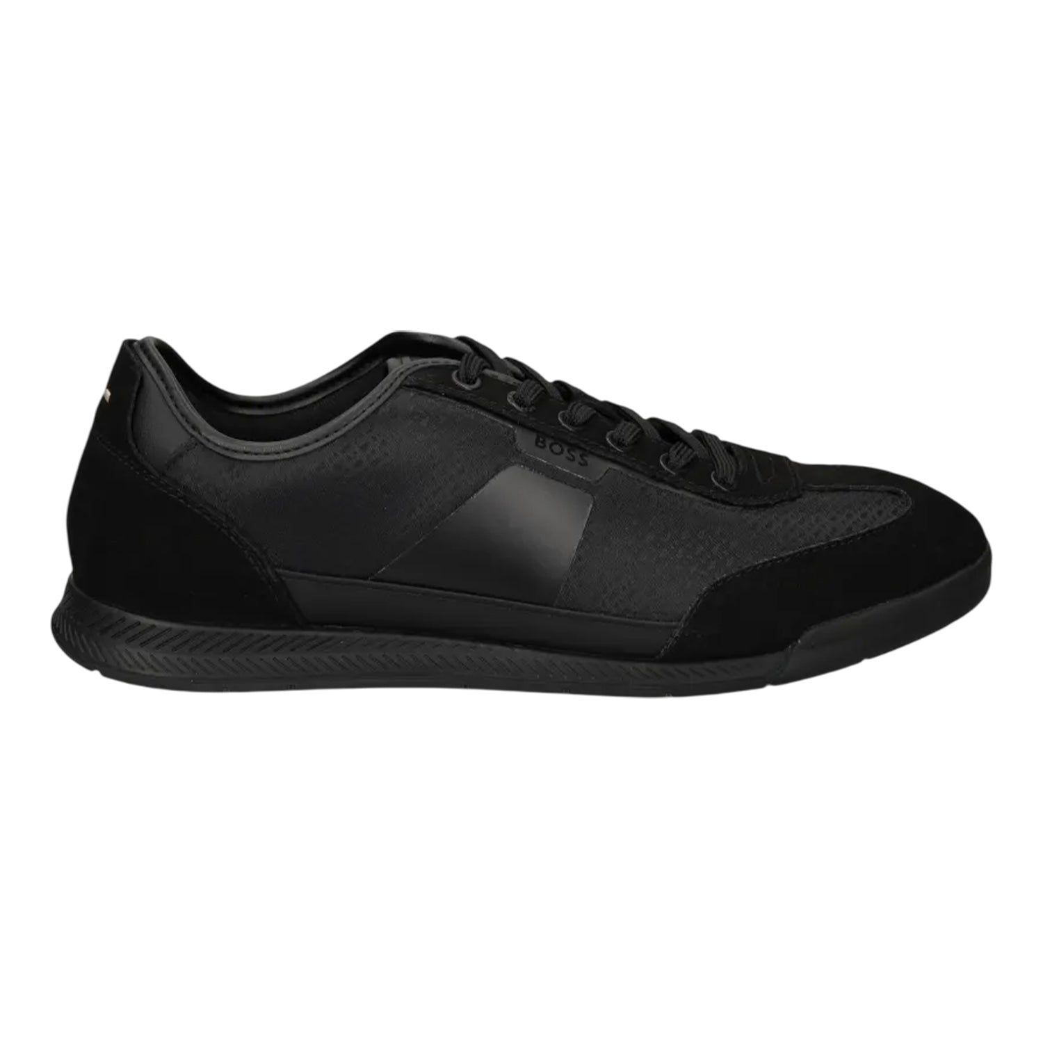 Black - Front - Boss Mens Suede Trainers