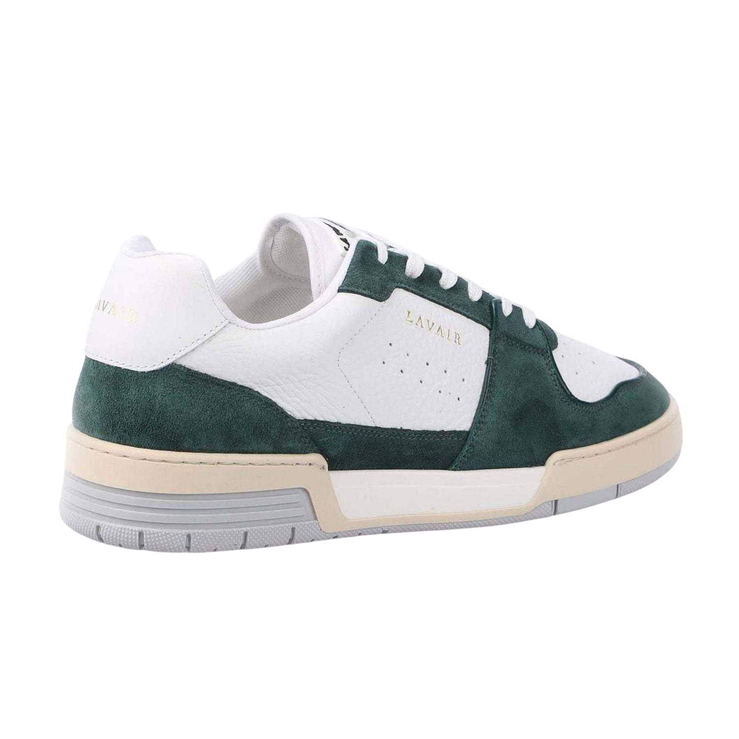 White-Green - Back - Lavair Mens Vadum Grain Leather Trainers