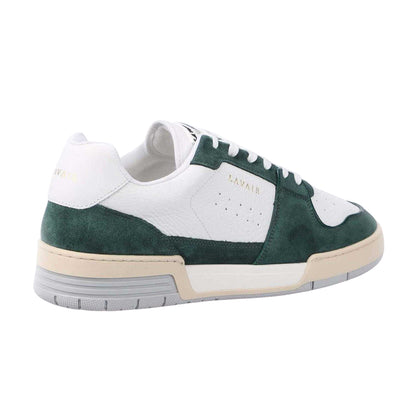 White-Green - Back - Lavair Mens Vadum Grain Leather Trainers