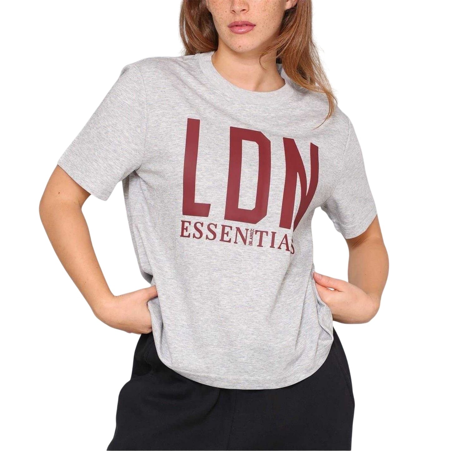 Grey Marl - Side - Blank Essentials Womens-Ladies London Oversized T-Shirt