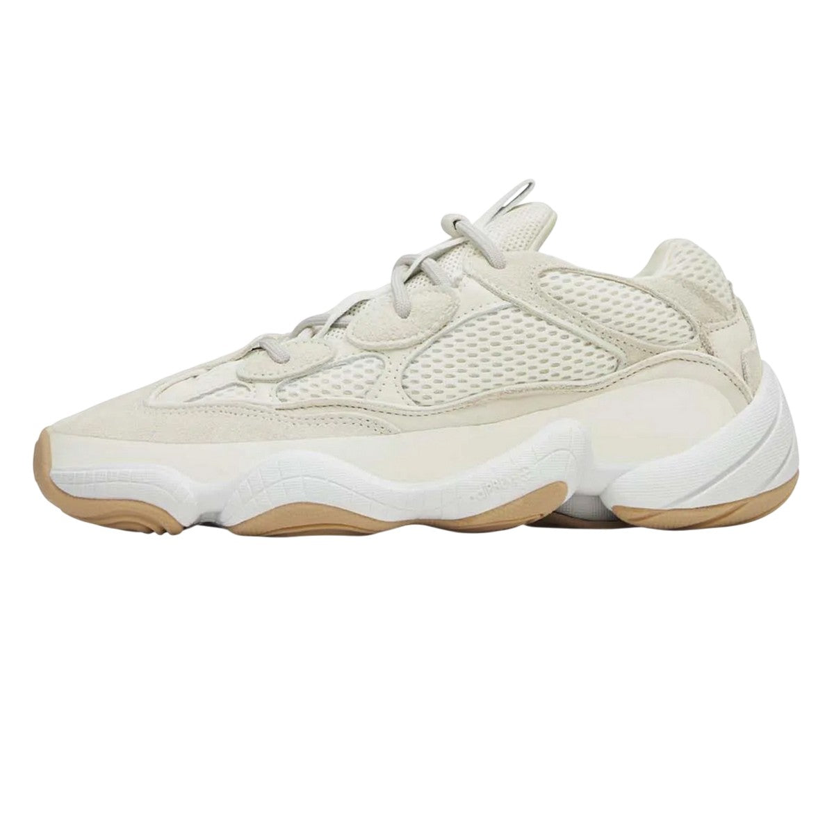 White - Side - Yeezy Mens 500 Suede Panel Trainers