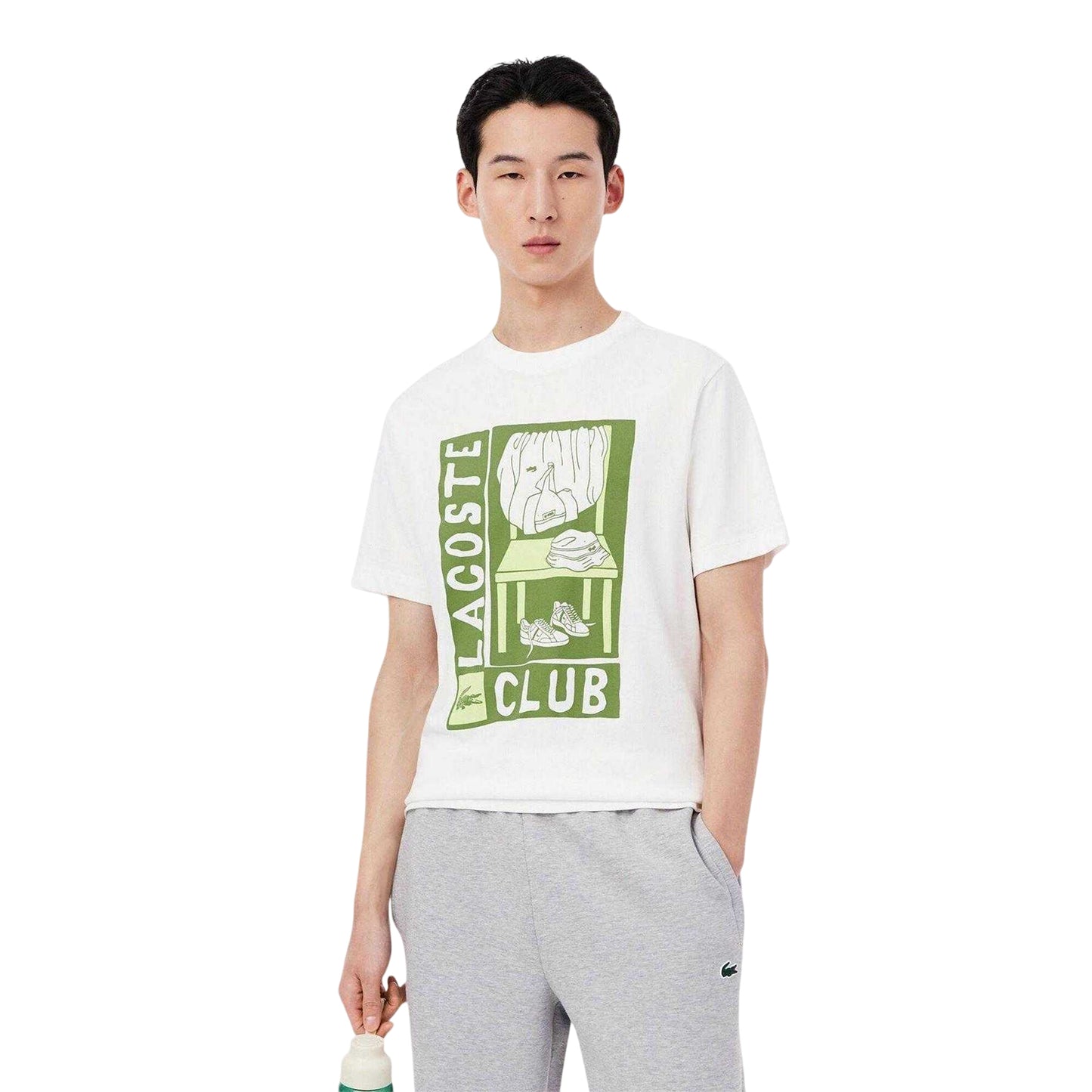 White - Side - Lacoste Mens Club T-Shirt