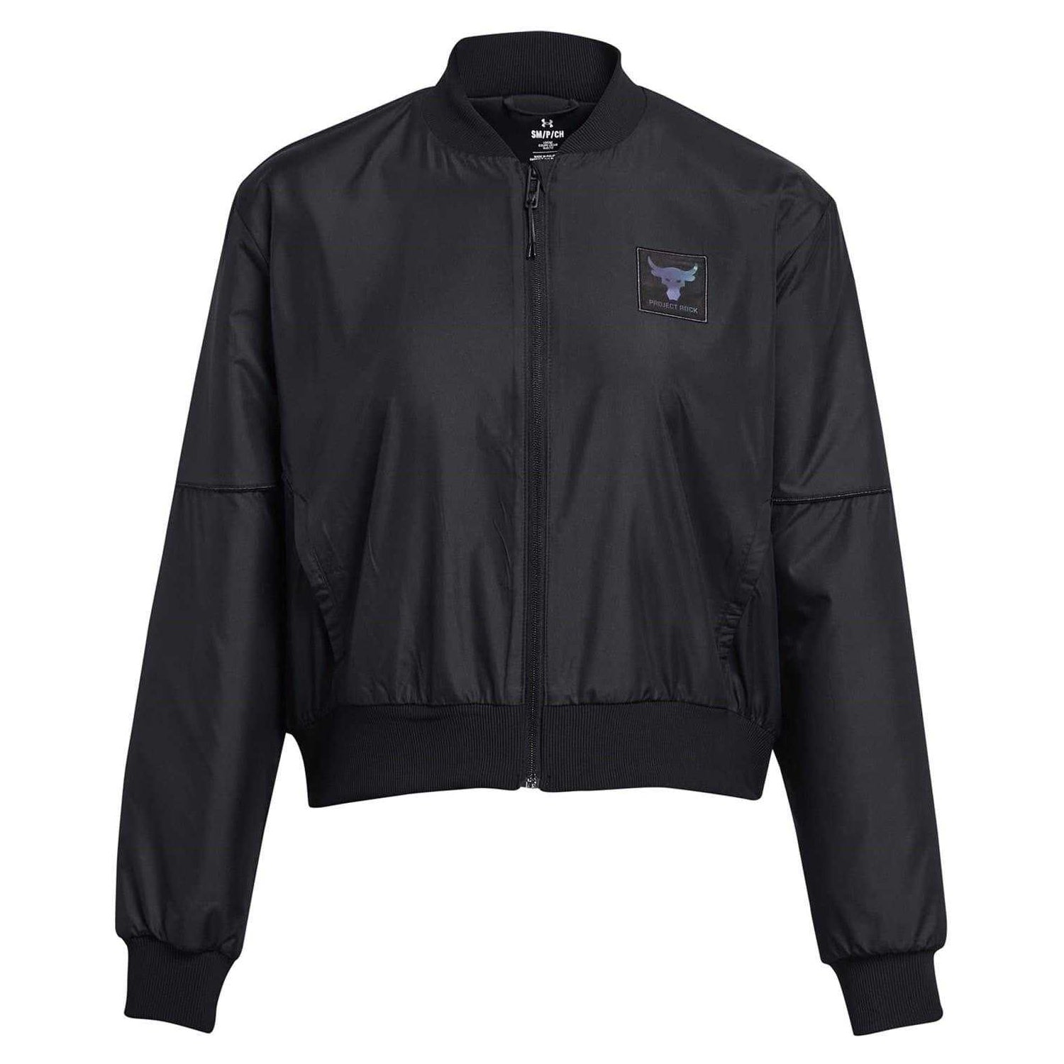 Black - Front - Under Armour Womens-Ladies Collared Relaxed Fit Bomber Jacket
