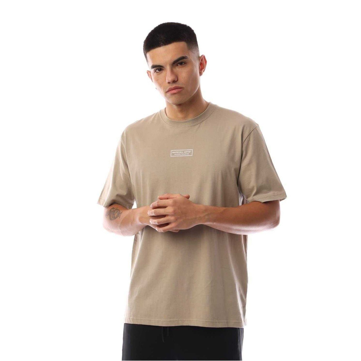 Stone - Front - Marshall Artist Mens Logo Crew Neck T-Shirt