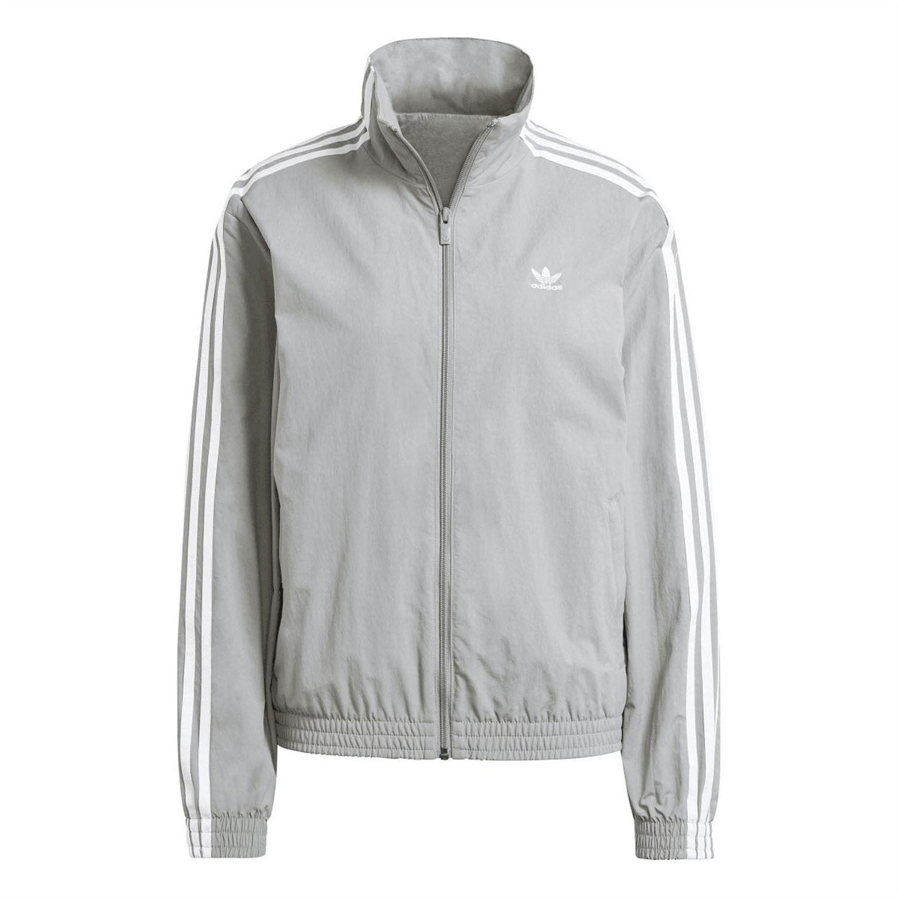 Grey - Side - Adidas Mens Originals 3 Stripes Regular Track Jacket