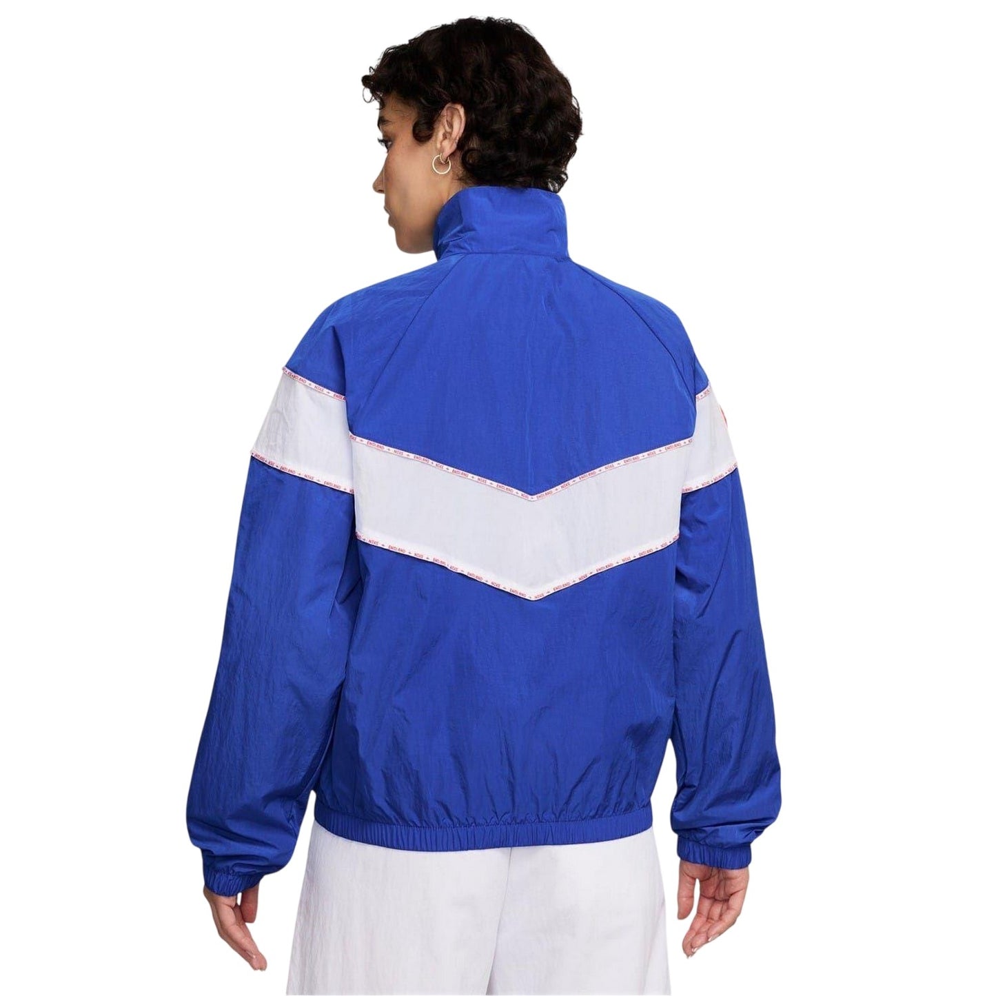Blue-White - Back - Nike Womens-Ladies England Woven Jacket