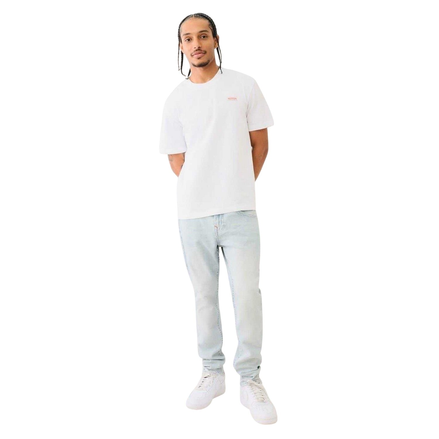 White - Side - True Religion Mens Cotton T-Shirt