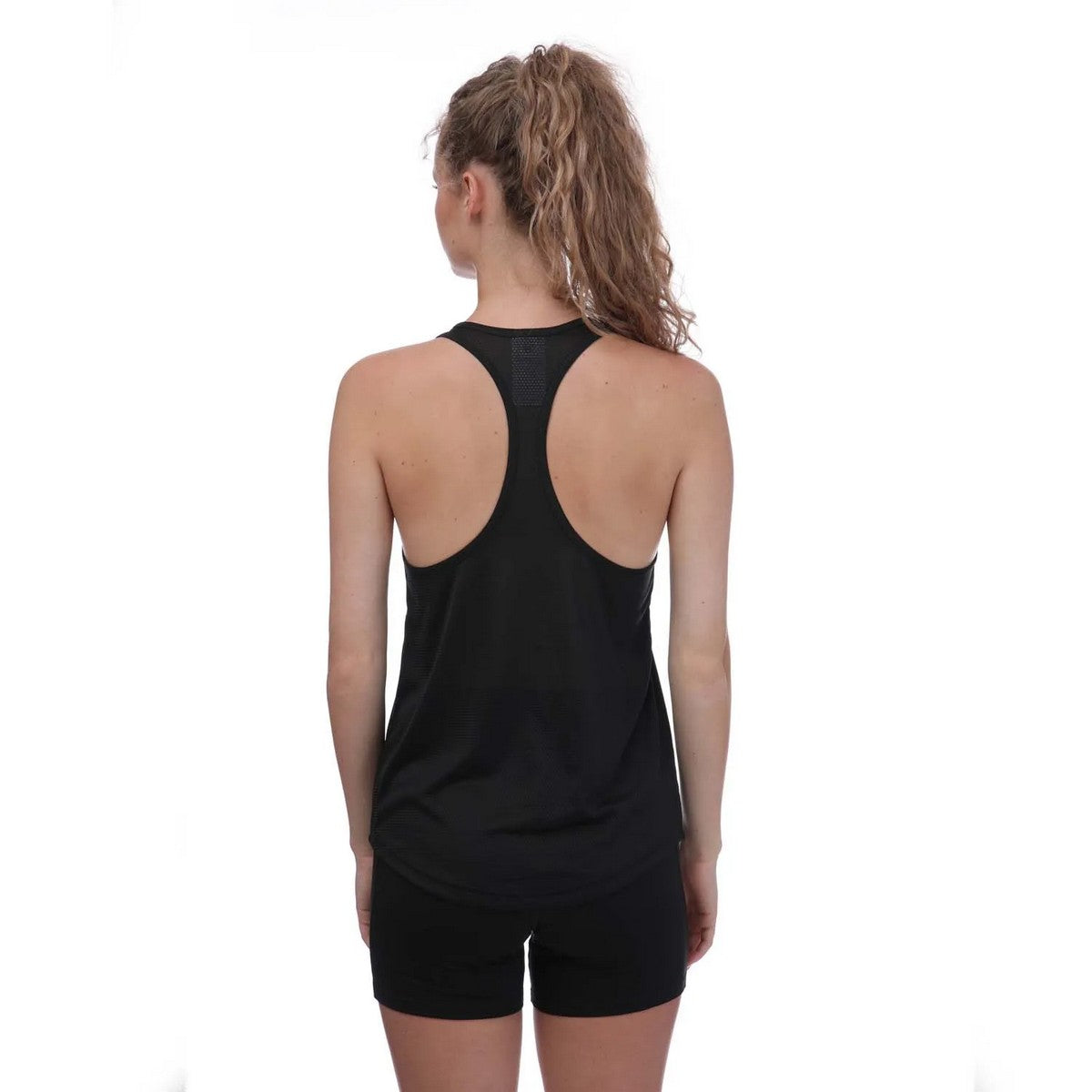 Black - Back - Reebok Womens-Ladies Mesh Back Workout Tank Top