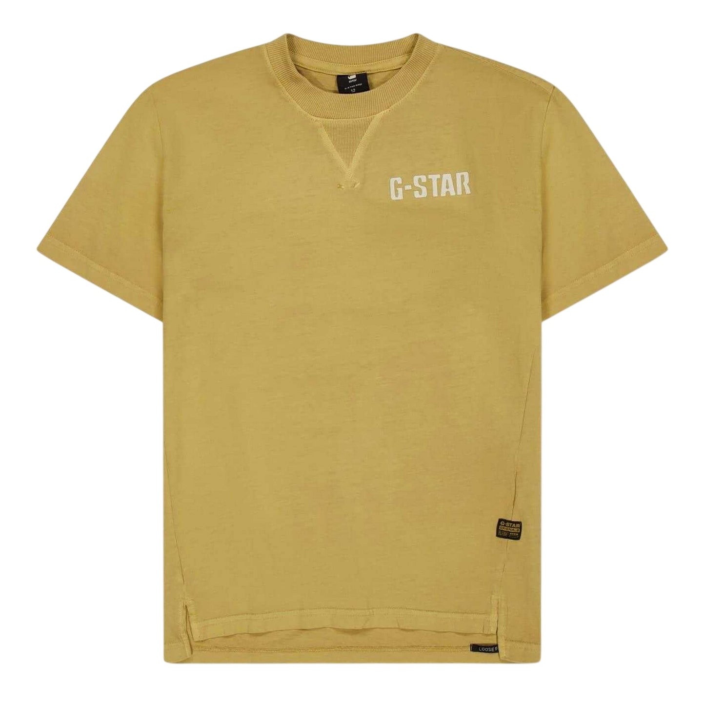 Buff Yellow - Front - G-Star Childrens-Kids Nifous Logo Crew Neck T-Shirt