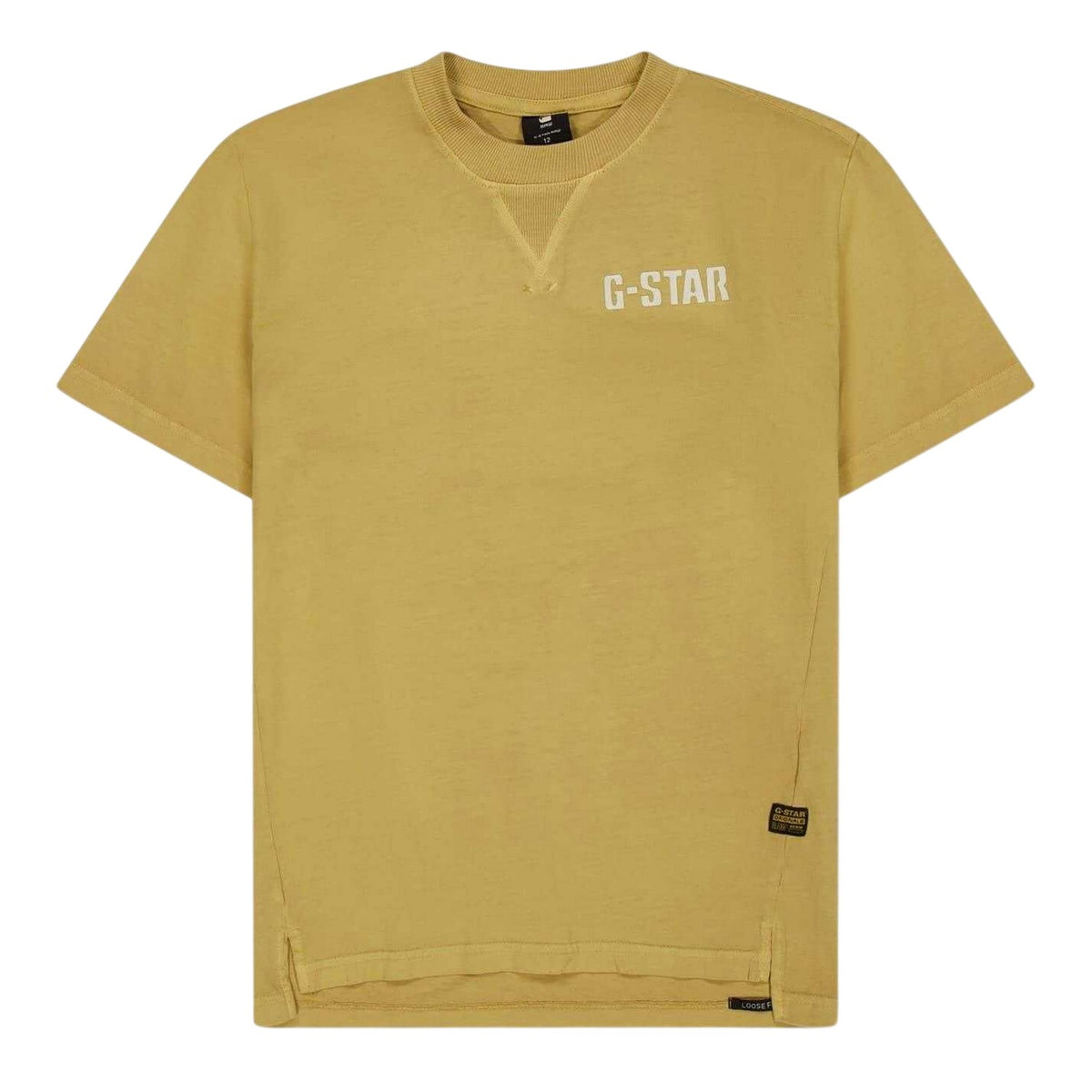 Buff Yellow - Front - G-Star Childrens-Kids Nifous Logo Crew Neck T-Shirt
