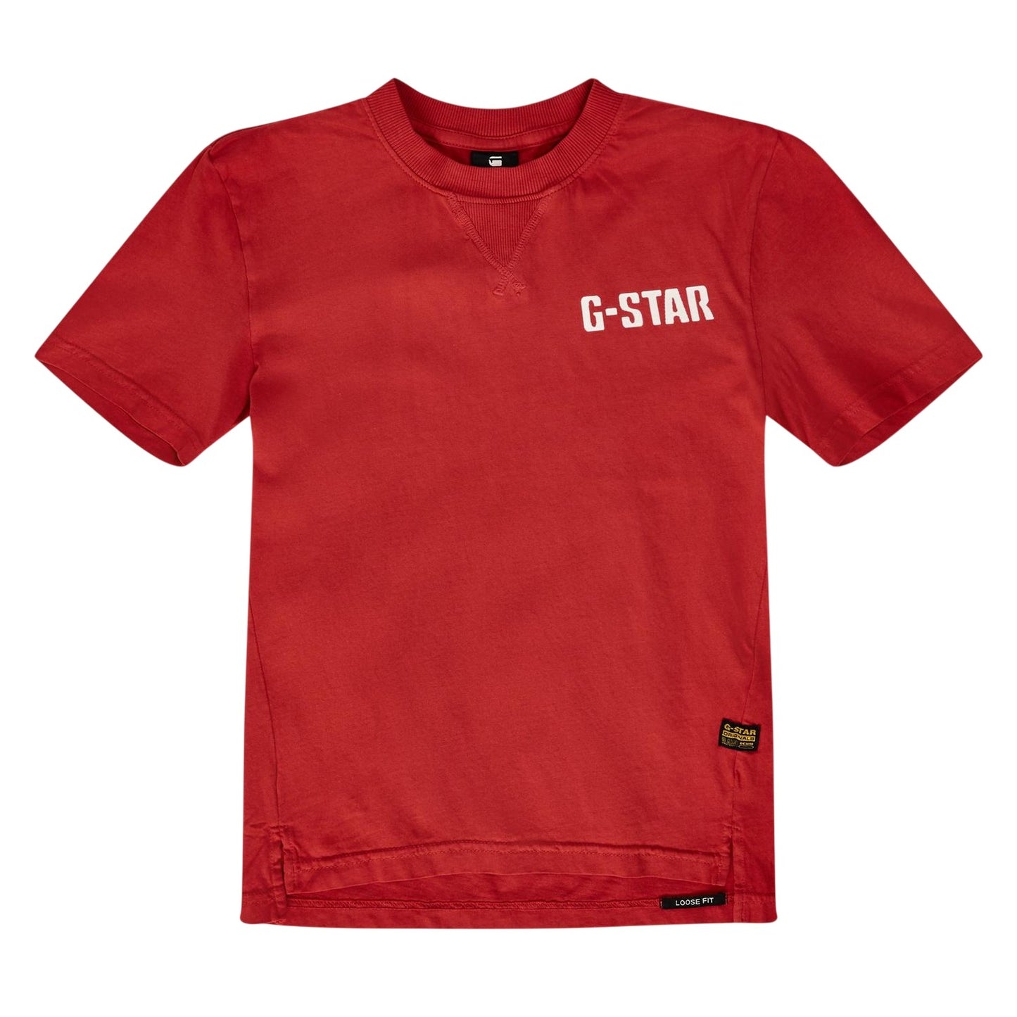 Red - Front - G-Star Childrens-Kids Nifous Logo Crew Neck T-Shirt