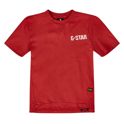 Red - Front - G-Star Childrens-Kids Nifous Logo Crew Neck T-Shirt