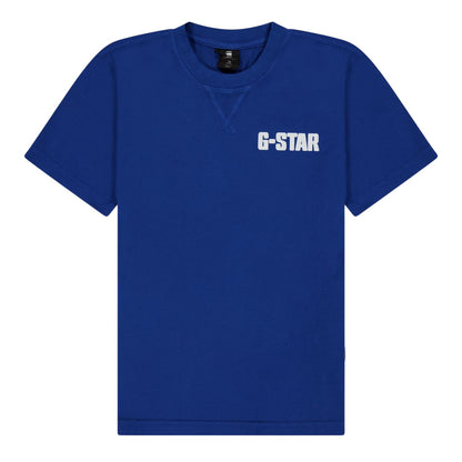 Blue - Front - G-Star Childrens-Kids Nifous Logo Crew Neck T-Shirt