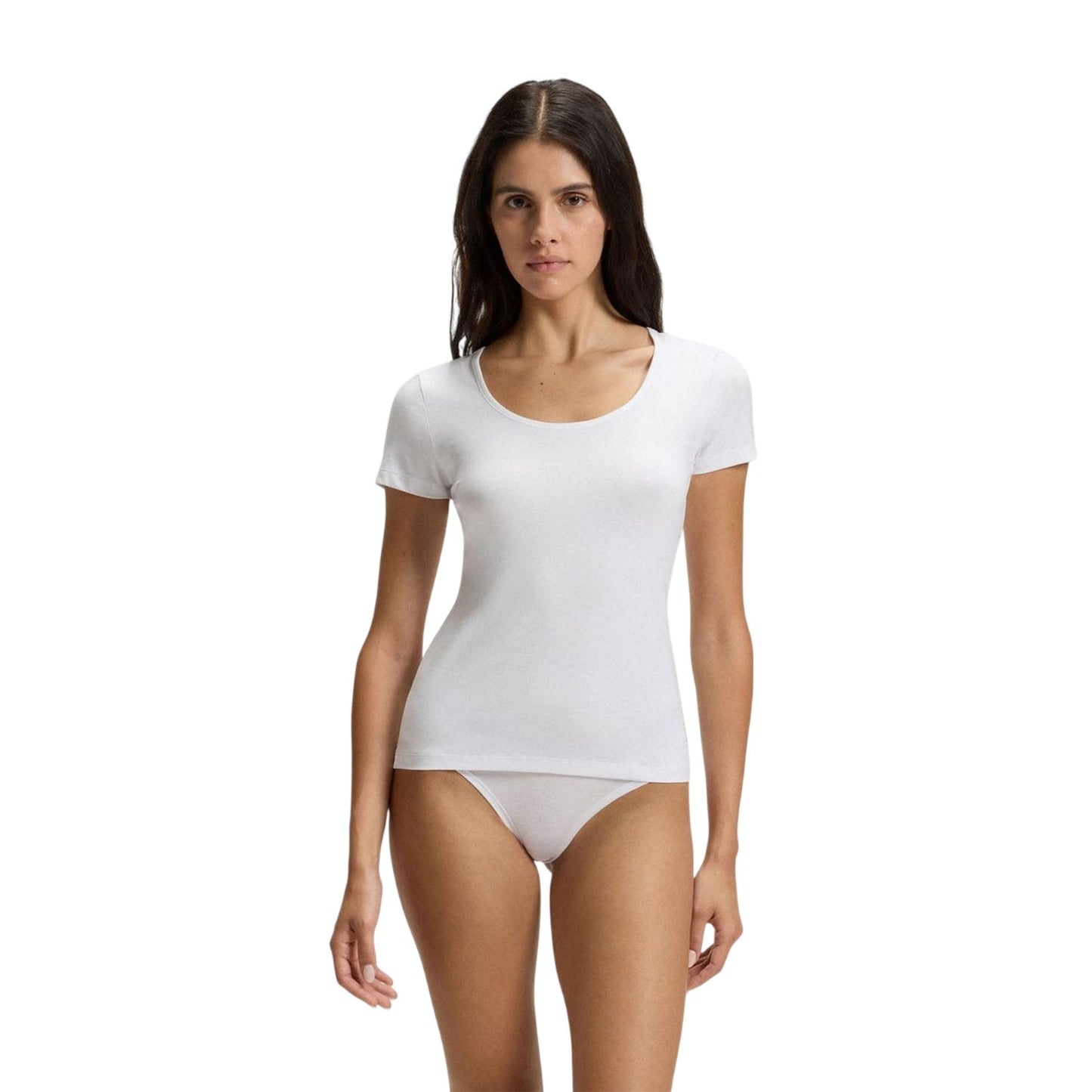 White - Lifestyle - Hugo Womens-Ladies Stretch T-Shirt (Pack of 2)