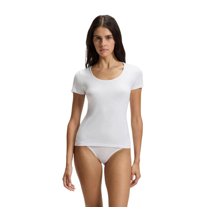 White - Lifestyle - Hugo Womens-Ladies Stretch T-Shirt (Pack of 2)