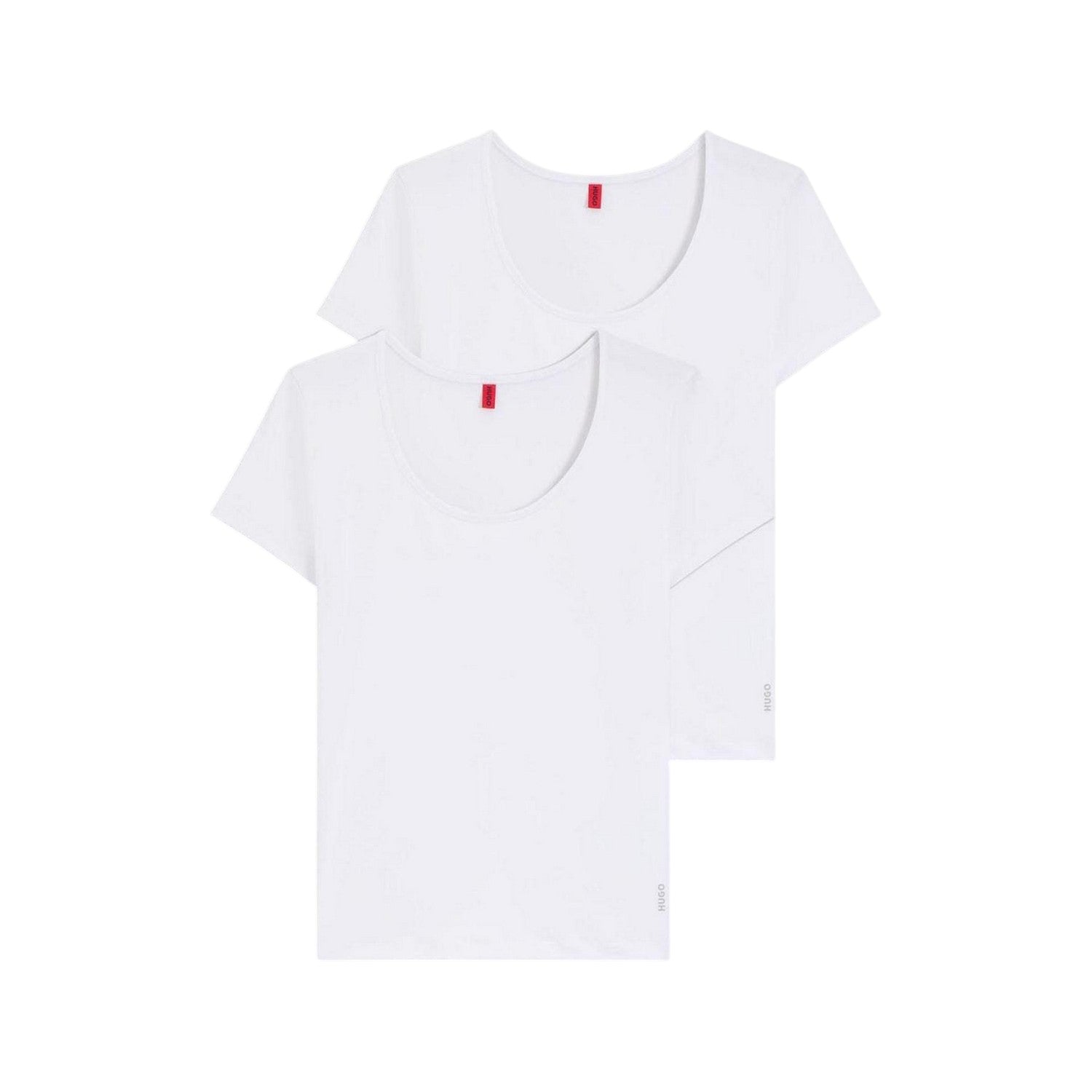White - Front - Hugo Womens-Ladies Stretch T-Shirt (Pack of 2)