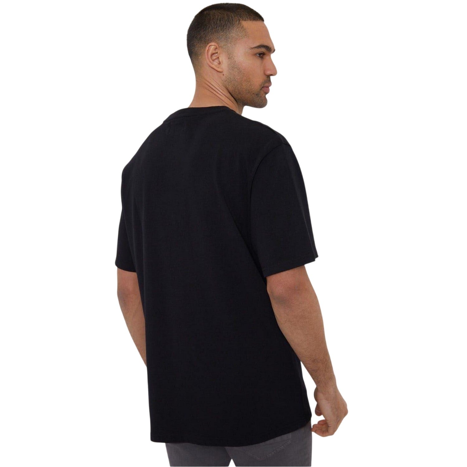 Black - Back - Threadbare Mens Ambrose Crew Neck T-Shirt