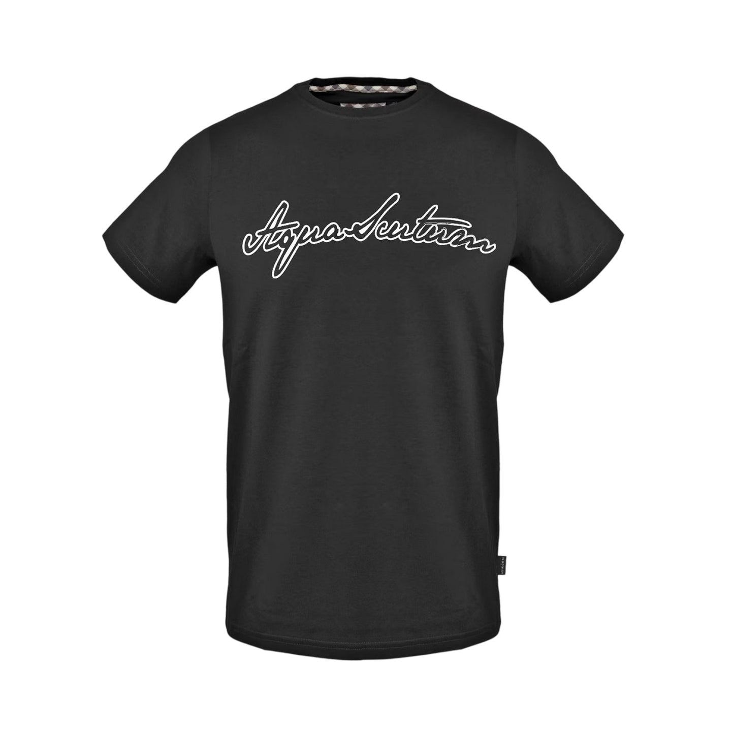 Black - Front - Aquascutum Unisex Adult Logo Crew Neck T-Shirt
