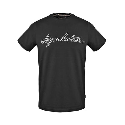 Black - Front - Aquascutum Unisex Adult Logo Crew Neck T-Shirt