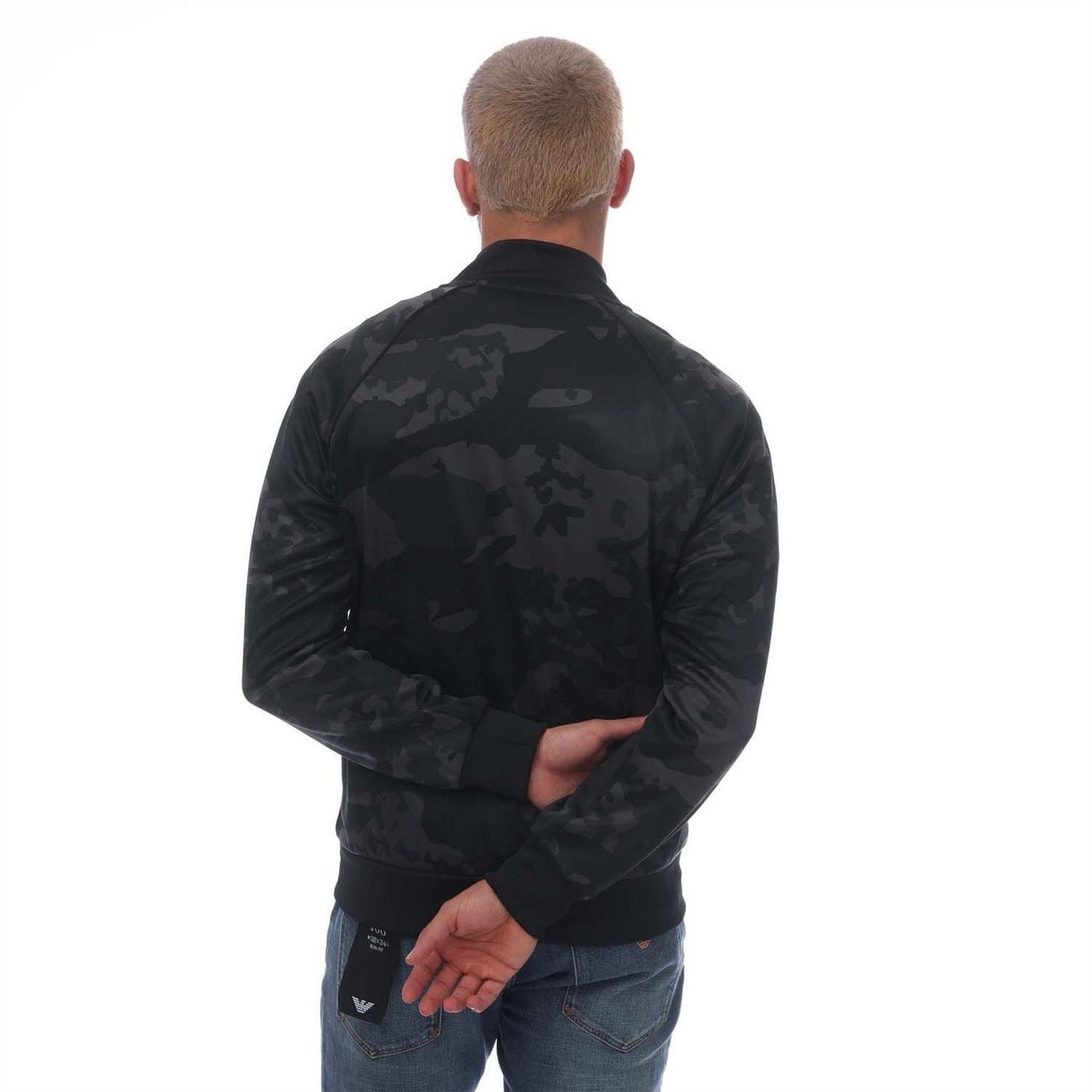 Black - Back - Adidas Mens SSTR Camouflage Slim Track Top